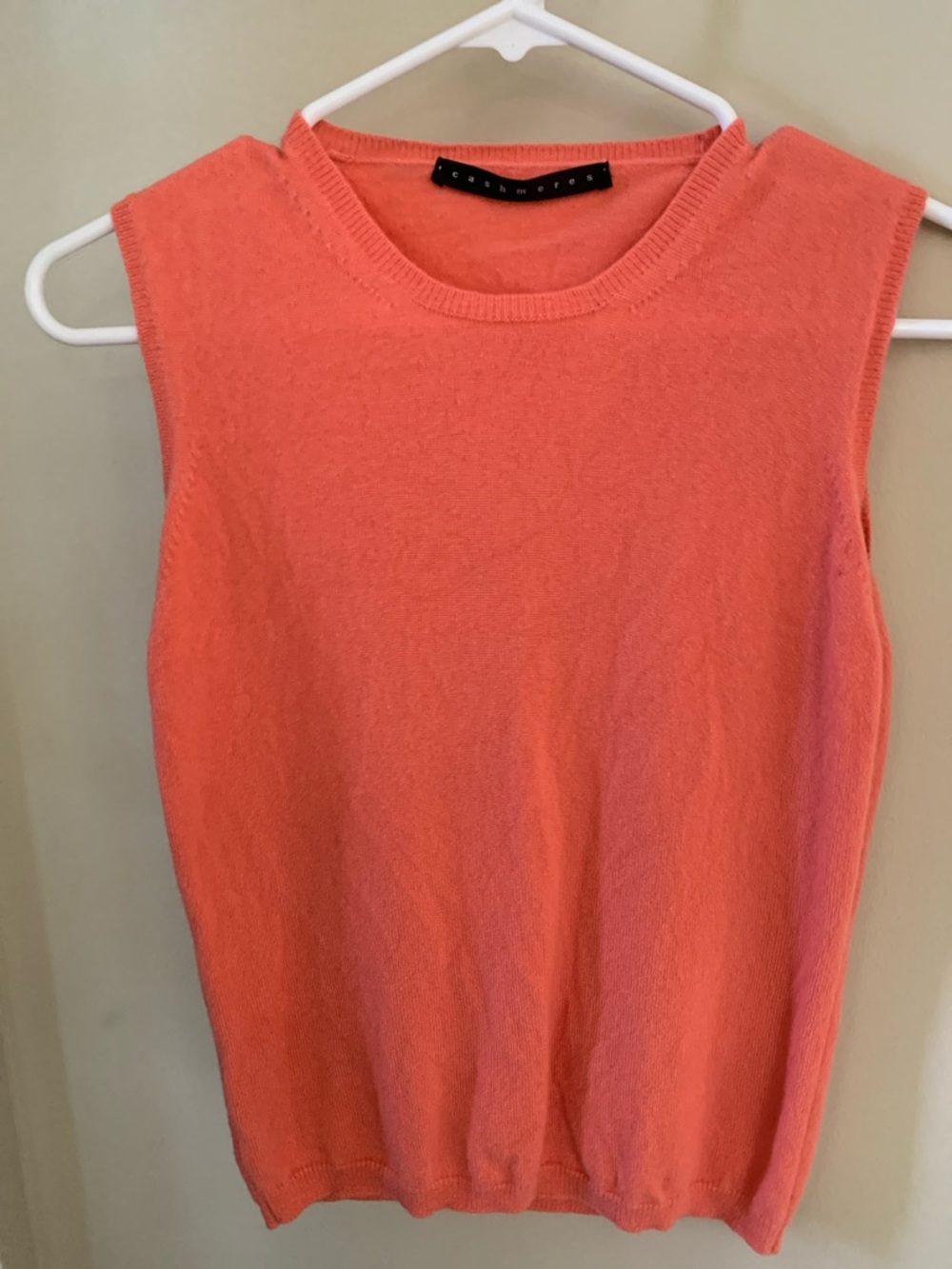 Sleeveless Coral Cashmere Top